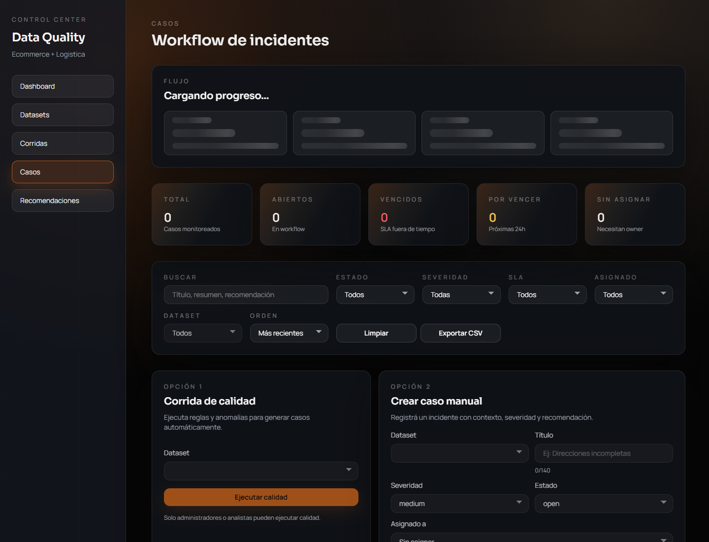 Workflow de incidentes
